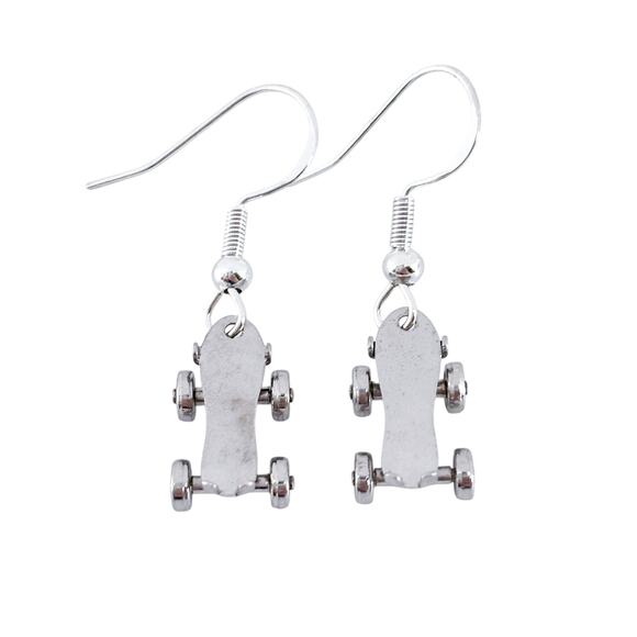 Estate JMF Sterling Silver 925 Roller Skate Dangle Earrings - Picture 5 of 10